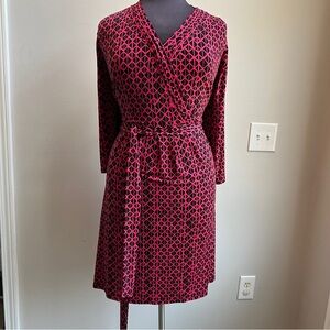 Liz Claiborne Geometric Patterned Wrap Dress Size 2X